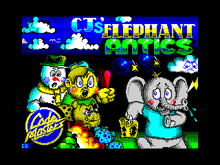 CJ's Elephant Antics title screen for ZX Spectrum